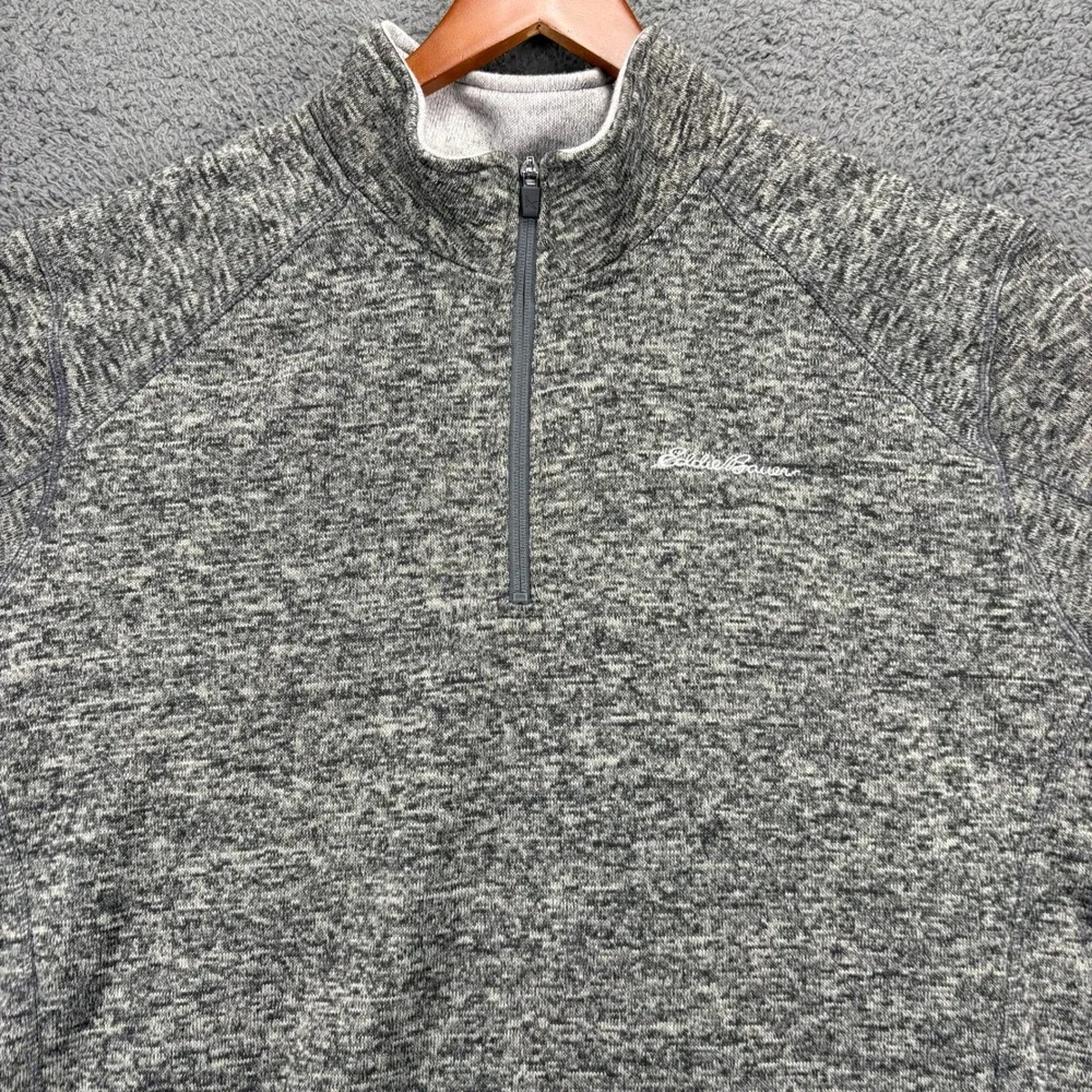 Eddie Bauer Mens 1/4 Zip Pullover XXL Gray‎ Heather Long Sleeve Sweater